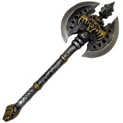 Demon Double-Headed Battle Axe, 28in - High-Density Foam Prop