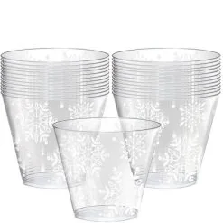 Dancing Snowflakes Plastic Tumblers, 9oz, 40ct