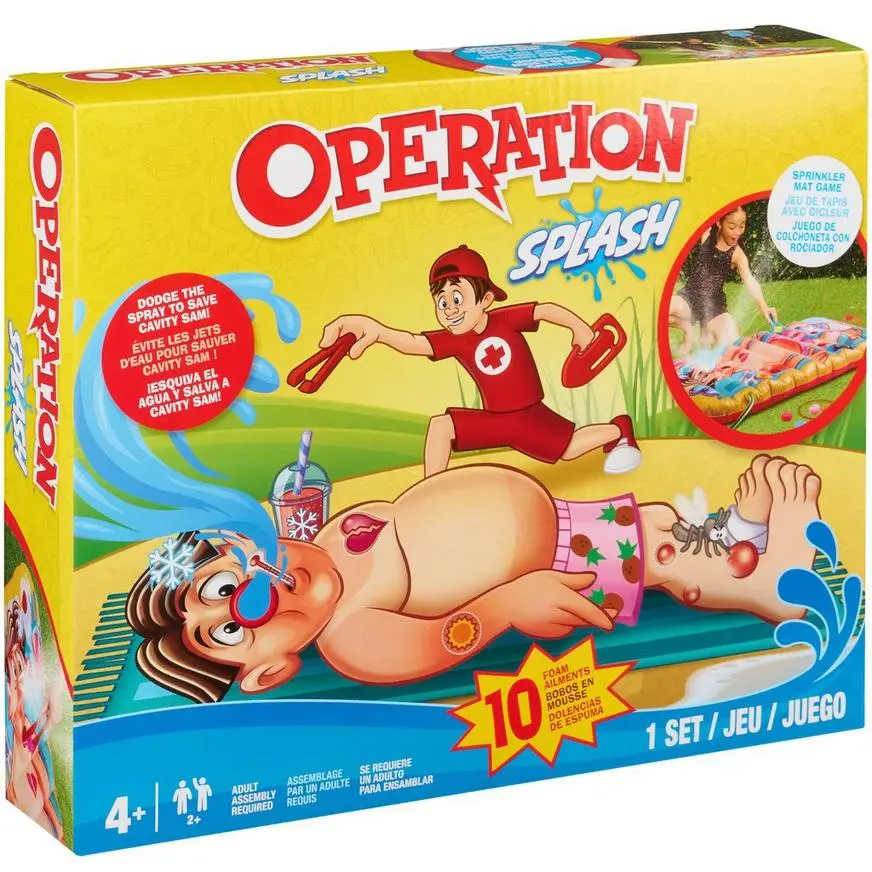Operation Splash Plastic Water Game, 25in X 45in, 17pc