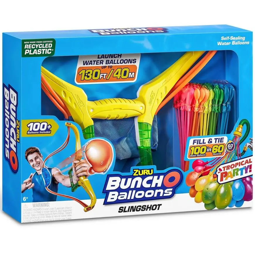 Bunch O Balloons Tropical Party Plastic & Latex Slingshot, 100ct