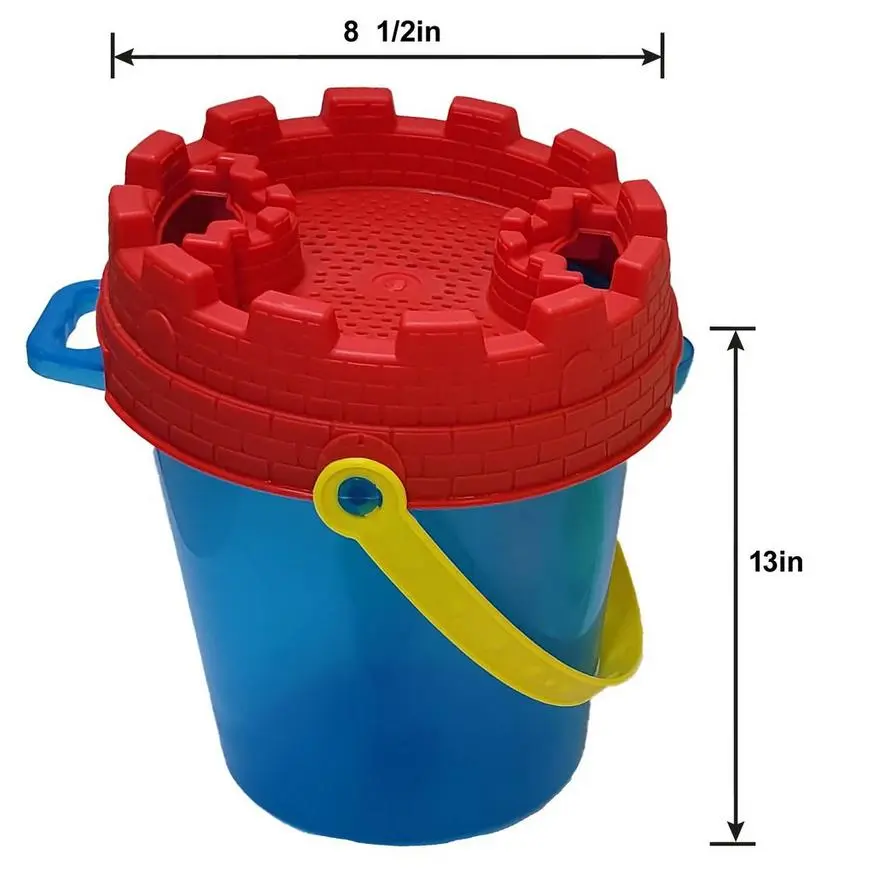 Sandcastle Bucket & Watering Can Plastic Beach Toy Set, 7pc - Image 2