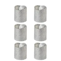 Glitter Silver Votive Flameless LED Candles 6ct