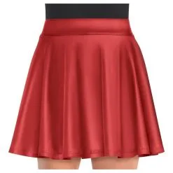 Womens Red Flare Skirt