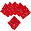 Red Paisley Bandanas, 20in X 20in, 10ct