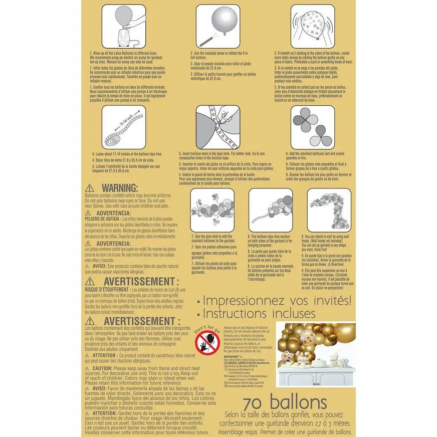 Air-Filled Silver Balloon Garland Kit - Image 3