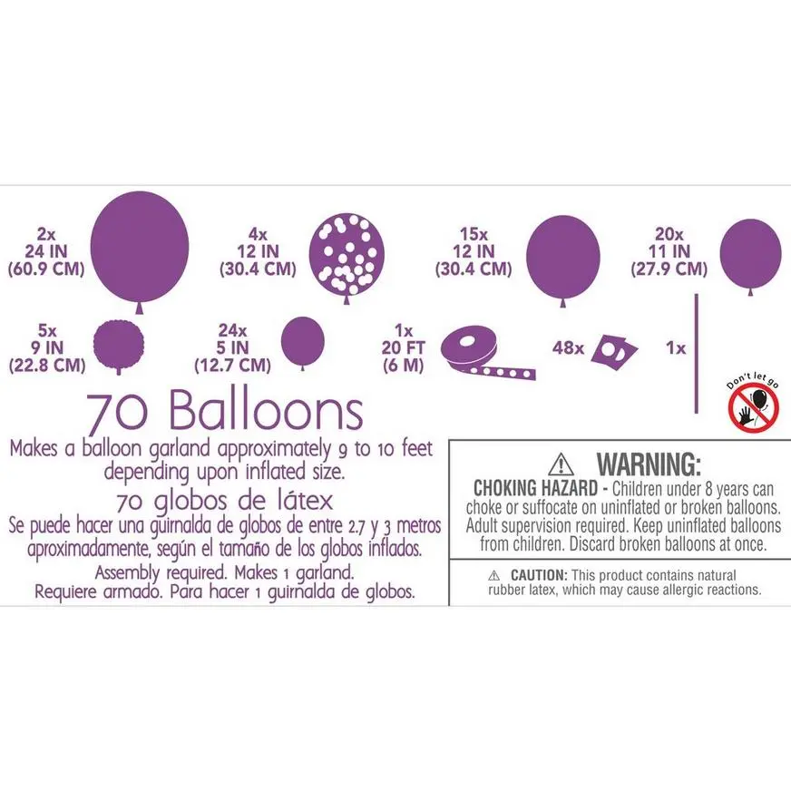 Air-Filled Silver Balloon Garland Kit - Image 4