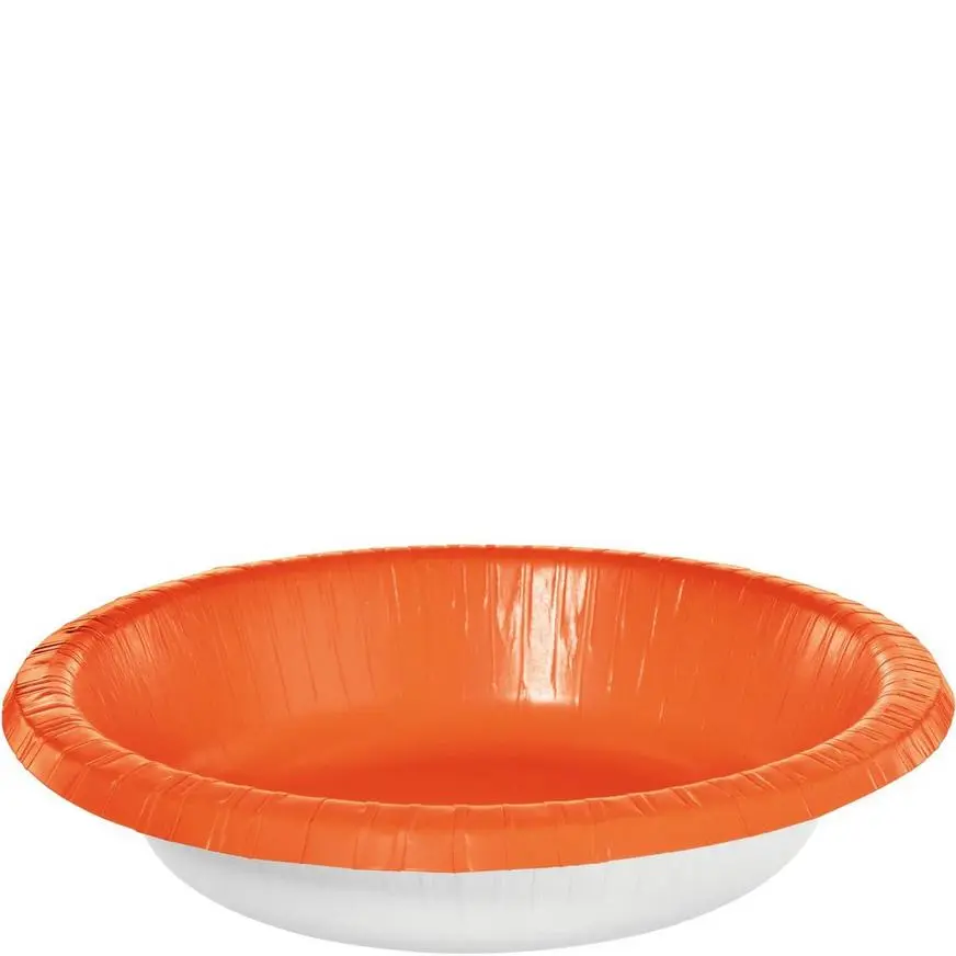Orange Paper Bowls, 20oz, 20ct