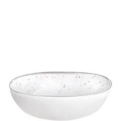 White With Silver Speckles Melamine Bowl, 6.3in, 19.5oz