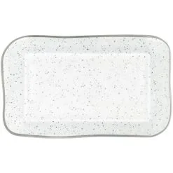 Silver Speckles Rectangular Melamine Platter, 18in X 11in