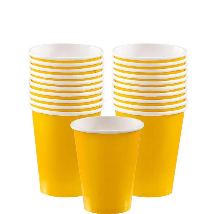 Sunshine Yellow Paper Tableware Kit For 20 Guests - Image 6