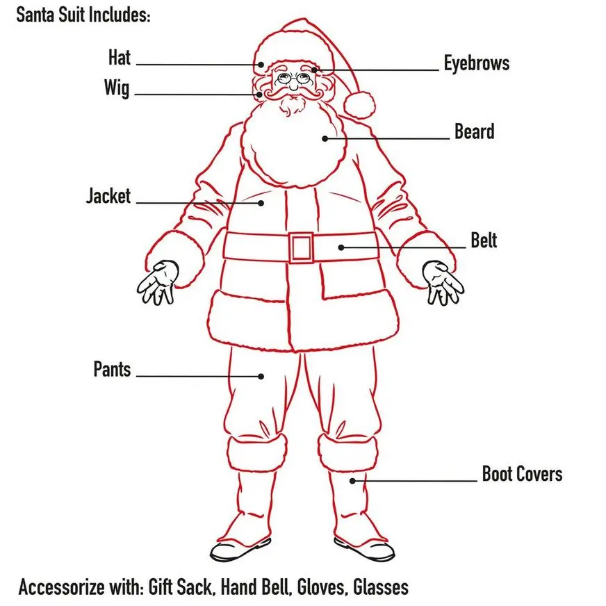 Adult Plush Santa Suit, 10pc - Image 3