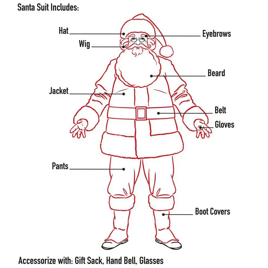 Adult Royal Santa Suit, 12pc - Image 3