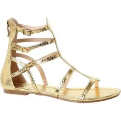 ELLIE SHOES INC Womens Gold Athena Gladiator Sandals