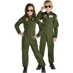 AMSCAN Maverick Flight Suit Costume For Kids - Top Gun 2
