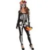 Adult La Muerta Day Of The Dead Skeleton Catsuit