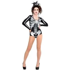 Adult Black & Bone Skeleton Bodysuit