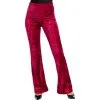 Adult Red Crushed Velvet Flare Pants