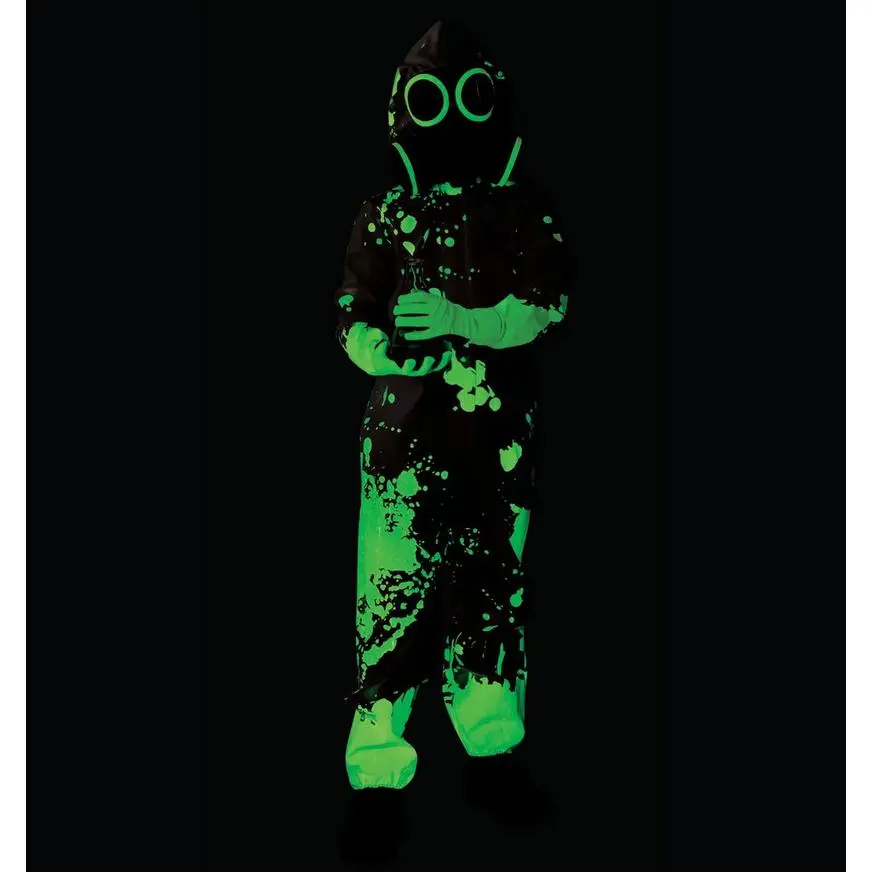 AMSCAN Kids' Radioactive Hazmat Suit Glow-in-the-Dark Costume - Image 6
