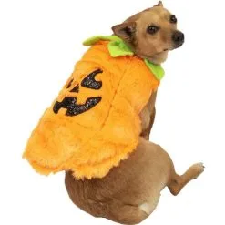Fuzzy Halloween Pumpkin Costume For Dogs
